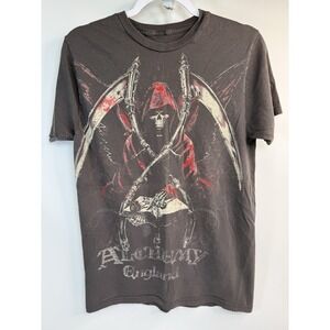 Alchemy England Gray Graphic T-shirt Skeletal Grim Reaper Gothic